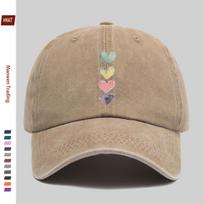 pc pcs for Mens  Womens Adjustable Trucker Cap with Heart Print  Buckle Closure Washed Vintage Baseball Hat Suitable for 1pc