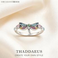 Ring Dragonfly With Coloured Stones Europe Bohemia Jewerly For Women Creative Gift In   Copper resizable