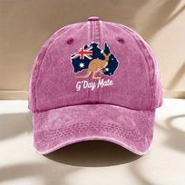 pc Kangaroo  Australian Flag Print Baseball Cap  Durable Textile Fabric Mixed Colors Adjustable Fit for Fishing Hiking
