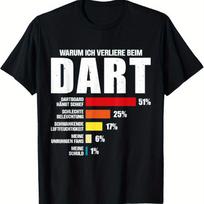 Funny Darts Loss Percentage Chart Print T Shirt Unisex Darts Player Slogan Graphic Tees Sport Bar Casual Loose Short Sleeve Tops S