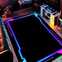Neoninis LED 3D iliuzinis spiralinis tinklelio tunelio kilimėlis, vizualiai įspūdingas kilimas žaidimams, svetainei, namų dekoravimui, miegamojo dekoravimui 50X80CM