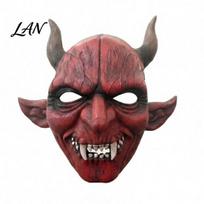 Full Face Horror Costume Mask Halloween Scary Demon Masque for Adults, Red Devil Breathable Foam Party, Haunted House, Cosplay Prop Blood Texture raudona