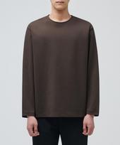 Musinsa Standard Ponte Crew Neck Long Sleeve T-Shirt [Dark Brown] Dark Brown/L