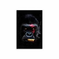Modern Animal Gorilla Poster Gorilla Gangster Smokes A Cigar Wall Art Canvas Painting Fashion Pictures Prints Home Room Decor 21X30CMNo Framed
