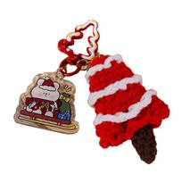 Portable Hand Woven Santa Keychain Christmas Themed Key Holder Handmade Knitted Portable Holiday Keychain Ornament
