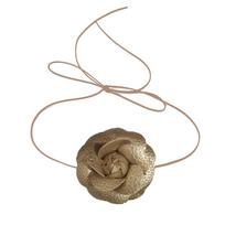 Liquid Metal Flower Necklace Elegant Clavicle Chain Necklace Vintage Choker