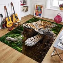 Laukinio leopardo rašto kilimas neslystantis plaunamas minkštas gyvūnų pasaulio grindų kilimėlis svetainei miegamajam džiunglių namų dekoras 40X60CM