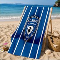 Sc Bastia Football Crest Beach Towel, Quick-drying, Easy to Care for, Suitable for Both Fitness and Beach Vacations,Sports Essential 70cmx140cm(27x55inch)