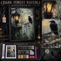 Kit for Adults and Beginners - Gothic Dark Forest, Halloween DIY for Home Wall Decor, 3040 cm One Size