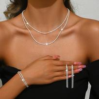 Personalized Design Herringbone Necklace Stainless Steel Light Luxury Versatile Double-layer Collarbone Chain