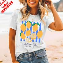 Italy Lemon La Dolce Vita Unisex TShirt Summer Countryside Vacation Style High Quality Cotton Graphic T Shirts Advance Sea Tops S