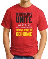 INTROVERTS UNITE T-SHIRT > Funny Slogan Novelty Joke Geek Nerdy Gift Men's Top 4 S