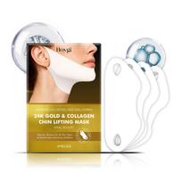 24k Gold Collagen Chin Lifting Mask Eliminate Double Chin Reduce Face Wrinkle Remover Firming Lifting V Shape Face Lift Up Mask