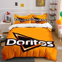 Orange Doritos Bedding Set  Bedding Duvet Cover Set Duvet Cover Pillowcases  (1 * Duvet Cover 2 * Pillowcases, without duvet insert) 140x200cm orange