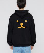 Graver [Unisex] Puppy Face Back Smile Hoodie_Black/Yellow Logo Black_Yellow Logo/Xl