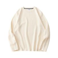 Waffle Vintage T Shirt Men Solid Color Long Sleeve T-Shirts Basic Bottoming Shirts Heavyweight t-shirts Women Streetwear M