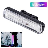 Bike Tail Light USB Rechargeable Ultra Bright LED Warning Bike Flashlight 7 Color Waterproof Bicycle Rear Light Bike Accessories įvairiaspalvis