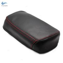 For Nissan Qashqai 2008 2009 2010 2011 2012 2013 2014 2015 2016 2017 Car Center Control Armrest Box Microfiber Leather Black-Red line