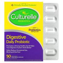 Culturelle, probiotikas, kasdienis probiotikas virškinimui gerinti, 10 milijardų KSV, 50 daržovių kapsulių vieną kartą per dieną