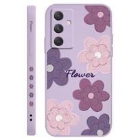 Mottled Flowers Phone Case For Samsung Galaxy A56 A36 A26 A16 A06 A55 A35 A25 A15 A05 A05S A54 A34 A24 A14 A04 A04S A04E 4G 5G C Samsung A54 5G šviesiai violetinė spalva
