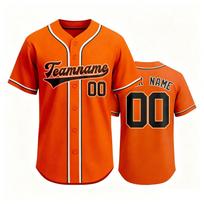 Individualizuojamas beisbolo marškinėlis vyrams, moterims, su sagomis, sportinė uniforma, personalizuotas komandos pavadinimas, numeris, tinklinis audinys, sportinis marškinėlis L oranžinė