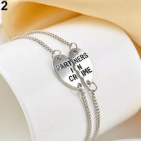 2 vnt. Moterų Break Heart Chain Partners Geriausios draugės seserys apyrankės dovana sidabras