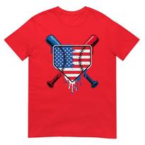 Baseball Drip Boys Ice Cream Patriotic American Flag TShirt S