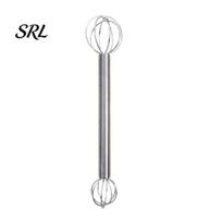 Miso Paste Blender Double Head Whisk, Stainless Steel Mixing Muddler, Handheld Kitchen Soup Mixer for Cream Eggs, Easy Clean Tool Dissolver Spoon 1pc
