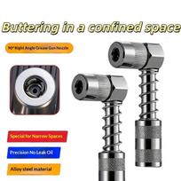1Pcs Alloy Steel 90 Degree Grease Gun Nozzle Leak Proof Durable For Narrow Space Auto Repair Machinery Maintenance