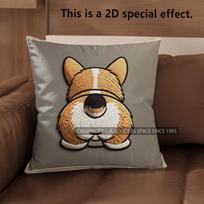 2D Cute Pembroke Welsh Corgi Butt Pillows Pattern Cushion Cover Suitable For Sofa Bedroom Car Pillow Cover 40x40cm