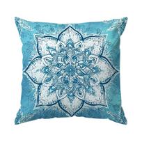 1/4pcs Teal Mandala Cushions Pillowcase Polyester Cushion Cover Throw Pillow Pillowcover Home Car Sofa Decor 45x45cm
