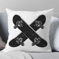 Skateboard Pillowcase, Extreme Sports Cushion Cover Street Style X Skate Throw Pillow Black White Retro Home Decor Teen Boy Gift 40x40cm