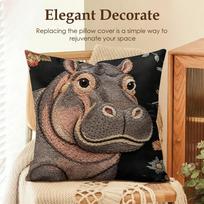 2D Scream Animals Retro Cushion Cover Natural Linen Organic Fabric Double-Sided Printing Sofa Home Decor Gift Pillow Case 30x30cm