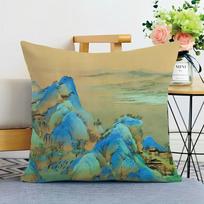 A Thousand Miles of Rivers and Mountains Printed Decorative Pillowcase Bedroom Living Room Square Cushion Pillowcase 40x40cm