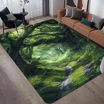 Natūralaus kraštovaizdžio 3D kilimas svetainei Žalias miškas Krioklio kraštovaizdžio kilimas Miegamojo neslystantis kilimėlis vonios kambariui Didelis 50X80CM