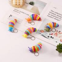 Žiedas nuo nerimo Caterpillar Raktų pakabukas Pirštas Šliužas Sraigė Vikšras Raktų Pakabukas Raktų Pakabukas random 1pc