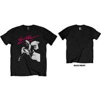 Elton John Men's Pink Brush T-Shirt Black S