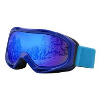 Youth Ski Goggles Double-Layer Anti-Fog OTG Snowboard Eyewear Men Women Windproof Dustproof Vision Enhancement Blue