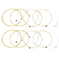 2Sets Golden And Silver Acoustic Guitar Strings Brass material Guitar Strings  For Acoustic Guitar