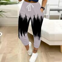Summer Ladies Leopard Print Printed Sweatpants Loose Fit Drawstring Joggers Elastic Cuff Daily Casual Pants XS balta