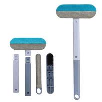 2025 New Reusable 4-in-1 Pet Hair Removal Tool Pet Cleaning Washable Lint Brush for Cat & Dog Hair Remover Brush Plastic (Light grey,One Size) šviesiai pilka spalva