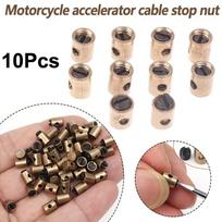 10Pcs Motorcycle Accelerator Cable Stop Nut Anti-Rust Easy to Install Universal Motorbike Throttle Line Replacement Accessory Onesize