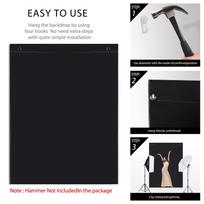 1.5 * 2MCelsius 5 * 7ft Bi-Color Backdrop Washable Background Screen Polyester Cotton Material  ing   Design with 4pcs Hooks for Video Photogra