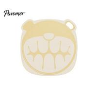 Bendable Chopping Mat Flexible TPU Cutting Board, Cute Bear Shape, Non-slip Durable Kitchen Easy to Clean Multipurpose Tool, for Fruits And Vegetables M geltona