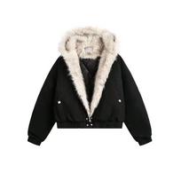 Harajuku Šilta striukė Vyriška Moteriška Retro striukė Laisva Punk Kailinė striukė S juoda