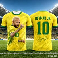 Summer Unisex Neymar Fan Tee 2026 Soccer Match Cheer Clothes Classic Jersey For Adults And Children Match Day Outfit S