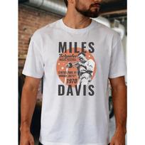 Summer Men'S Casual Athletic Fashion T-Shirt with Miles Davis Pattern Design Print Regular Fit Round Neck Suitable for Easter-Halloween S balta