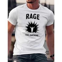 Men'S Rage The Machine Graphic T-Shirt - Soft Breathable Crew Neck Tee, Regular Fit Streetwear Shirt for Gym, Parties S balta