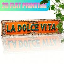 Metal Poster La Dolce Vita Sweet Life Italian Phrase, Vintage Metal Sign for Cafe Wall Decor