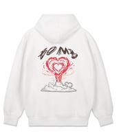 Astral Projection Heart Bomb Oversized Wide Shoulder Hoodie_White L